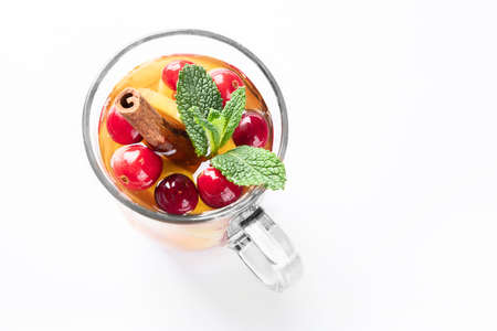 Hot winter drink isolated on white backgroundの写真素材