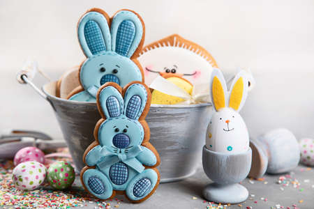 Easter cookies.  Greeting Easter background.
