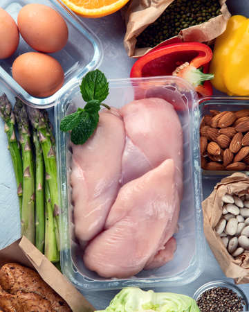 Healthy diet eating plan. Meal planning. Slimming and weigh loss concept. Top view. Flat lay