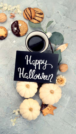 Harvest and festive celebrations inspired wreath composition. Holiday season concept. Top view, flat lay, copy spaceの写真素材