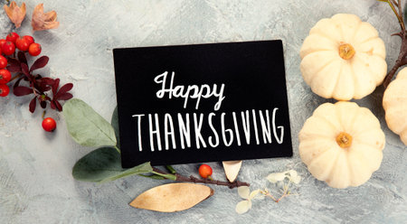 Harvest and festive celebrations inspired wreath composition. Holiday season concept. Top view, flat lay, copy spaceの写真素材