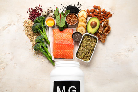 Foods rich in magnesium. Healthy food. Top viewの写真素材