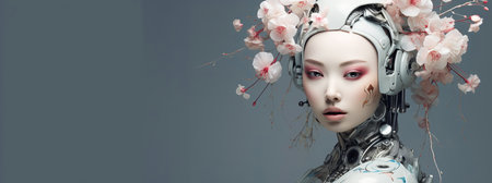 Cyborgs with flower bloomの素材
