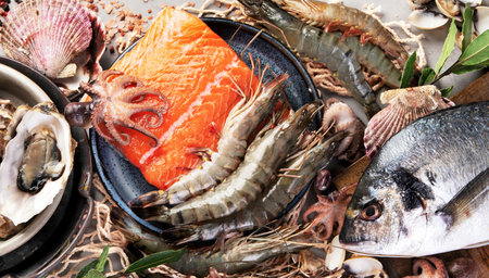 Fish assortment. Mediterranean food concept.の写真素材