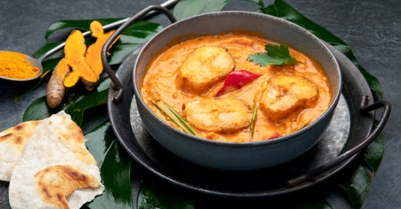 Kerala fish curry Traditional food concept.の写真素材