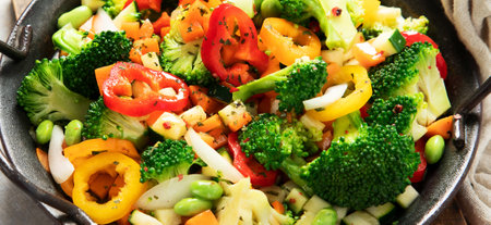 Vegetarian stir fry, vegan concept.の写真素材