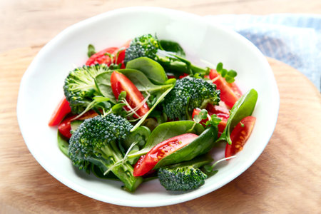 Bowl of fresh vegetable saladの写真素材