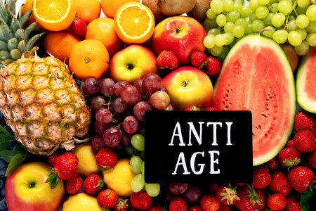 Different fruits collection. Healthy eating and dieting food concept.の写真素材