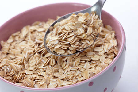 Bowl of oat flakesの写真素材