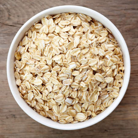 Bowl of oat flakesの写真素材