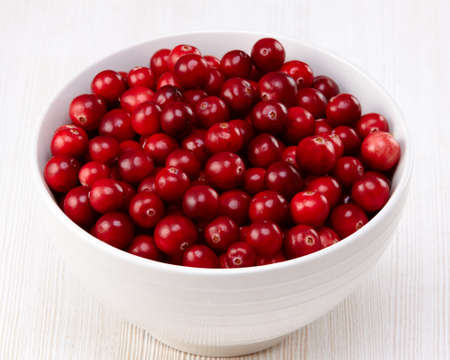 Bowl of cranberriesの写真素材