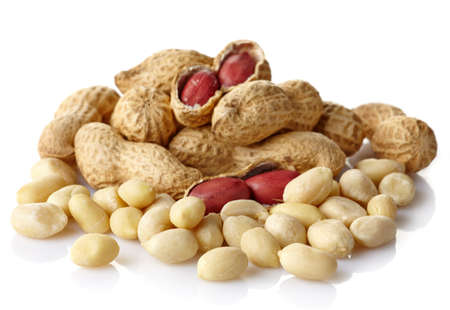 Peanuts isolated on white の写真素材