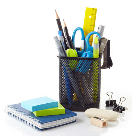Office tools isolated on white backgroundの写真素材