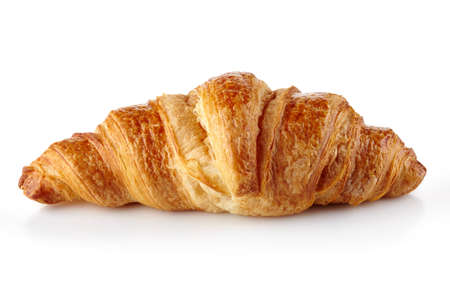 Fresh croissant isolated on white backgroundの写真素材