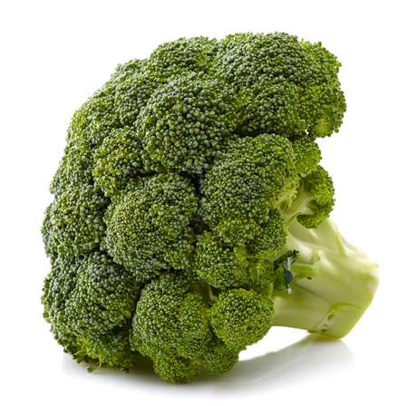 Fresh broccoli isolated on white backgroundの写真素材
