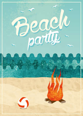 Vintage beach party poster designの写真素材
