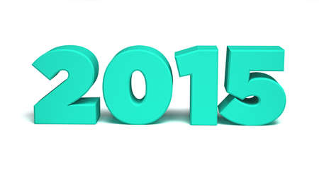 Green 2015 new year isolated on a white background. 3d rendering.の写真素材