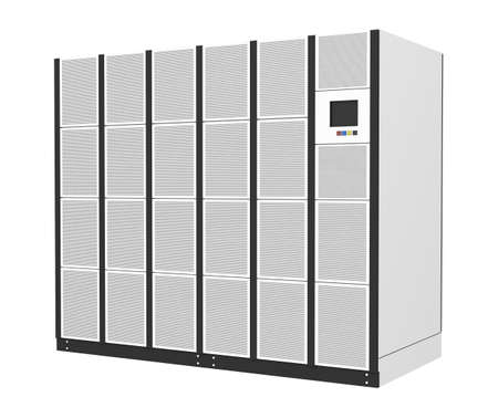 Uninterruptible power supply for data center, server room isolated on white background