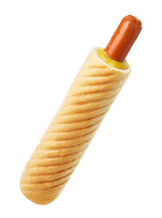 French hot dog with mustardの写真素材