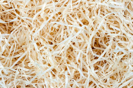 Wood background. Close up of wooden shavings for packing