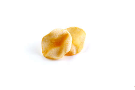 Potatoes snack with pepper on isolated white background. Close-upの写真素材