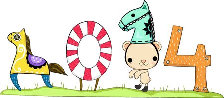 Happy New Year 2014 , This years is year of のイラスト素材