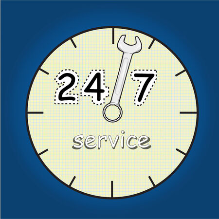 now a day, business must  none stop service.のイラスト素材