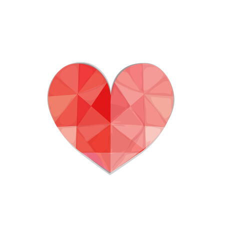 color of red heart, this is designed on gradient of white background.のイラスト素材