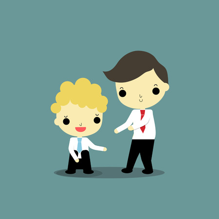 businessman fail in his work and businessman who want to help.のイラスト素材