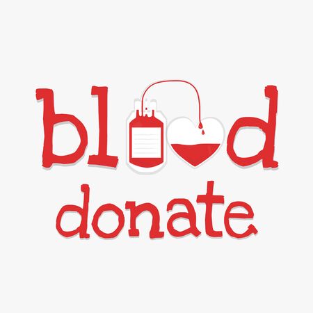 red text is word " blood donate" with give and take blood.のイラスト素材