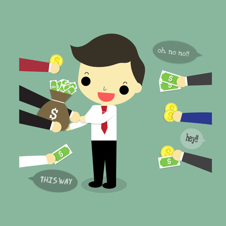 businessman choose proposal which give the most benefit.のイラスト素材