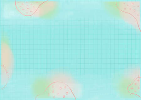 minimalist style hand draw with shape and line in colorful pastal colors, illustrationの写真素材