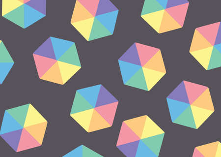 Isometric background in bright rainbow colors. Colorful isometric graphic element on black background. Illustration For Wallpaper, Banner, Background, Card, Book Illustration, Poster.の写真素材