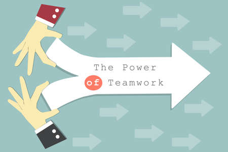 The power of teamwork, Business teamwork brainstorming success concept, Creates a new idea, Cooperation of businessman illustration.の写真素材