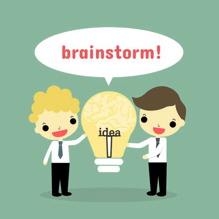 Business teamwork brainstorming success concept, Creates a new idea, Cooperation of businessman illustration.の写真素材