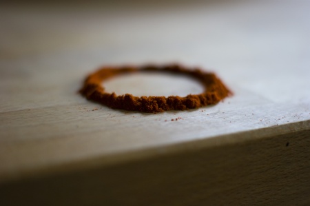 paprika spices on worktop の写真素材