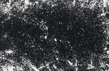 Grunge black and white pattern. Monochrome particles abstract texture. Background of cracks, scuffs,...