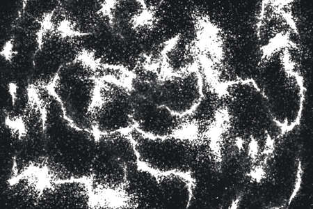 Grunge black and white pattern. Monochrome particles abstract texture. Background of cracks, scuffs,...