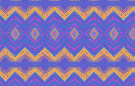 Abstract pattern. Texture with wavy, curves lines. Bright dynamic background with colorful wavy stripes.Geometric ethnic pattern design for background or wallpaper.の写真素材