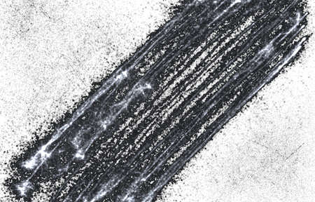 Grunge black and white pattern. Monochrome particles abstract texture. Background of cracks, scuffs, chips, stains, ink spots, lines. Dark design background surface.の写真素材