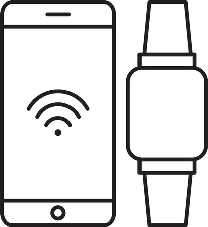 Smart watch icon. Smart watch with application icon
のイラスト素材