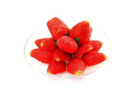 fresh strawberry on dishの写真素材