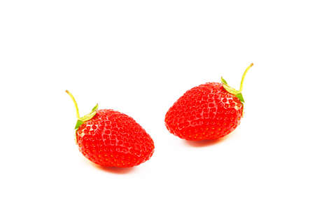 fresh strawberry on white backgroundの写真素材