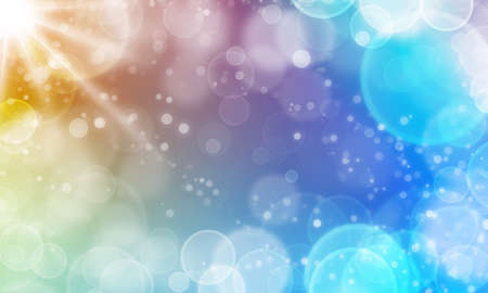 Colorful abstract background with bokeh lights and starsの写真素材