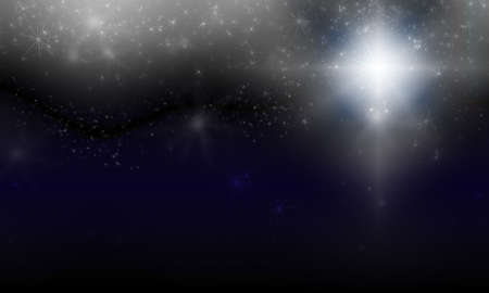 dark color abstract background with bokeh lights and starsの写真素材