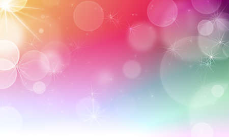 abstract sweet color background with bokeh lights and starsの写真素材