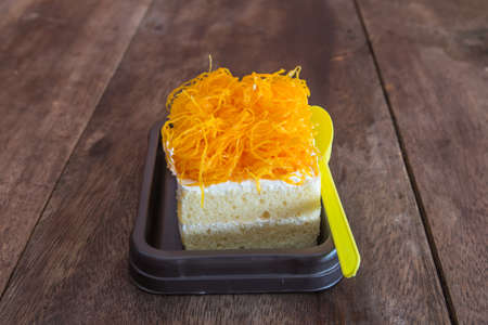 cake a face Thai sweetmeat made of egg yolkの写真素材