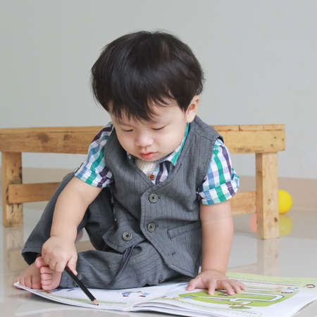 Children are learning to writeの写真素材