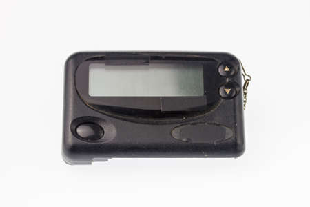 pager on white background, dust in pager,