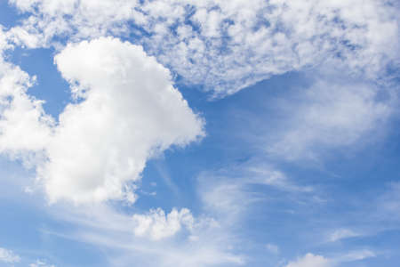 Light in the clouds on blue skyの写真素材